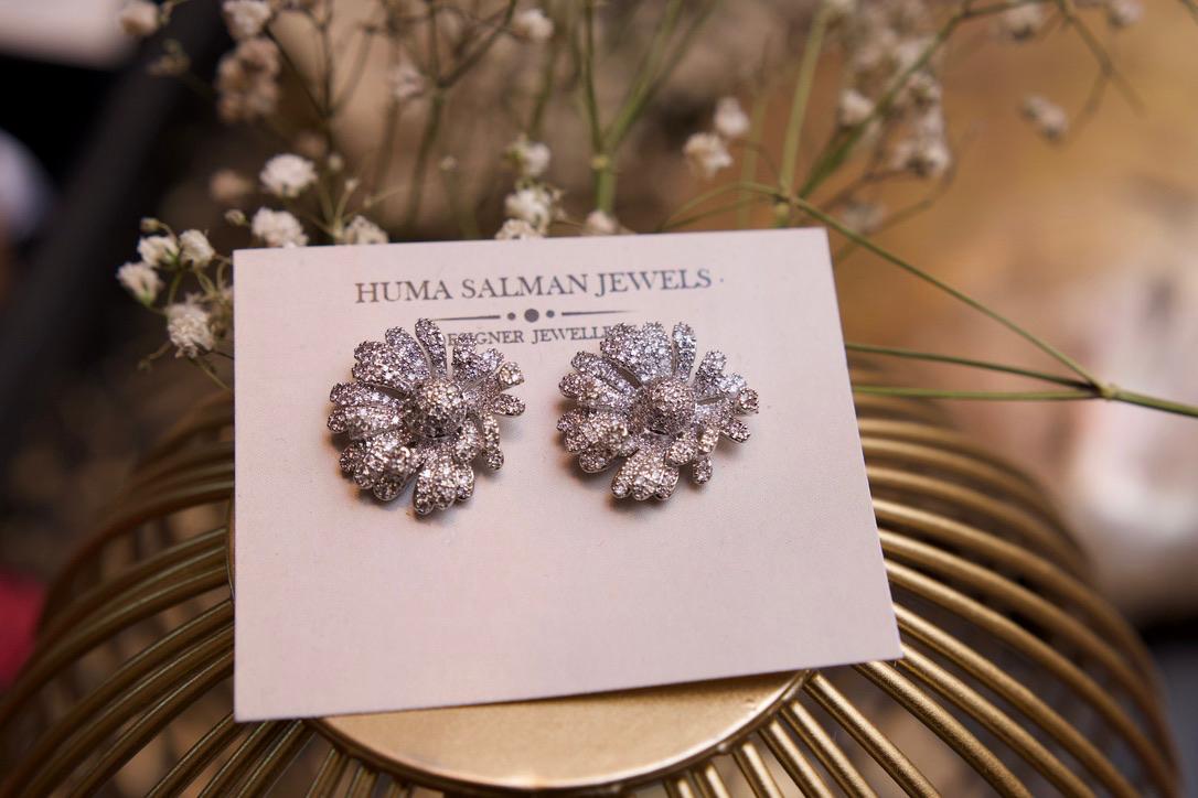 Platinum Plated Zirconia Earrings