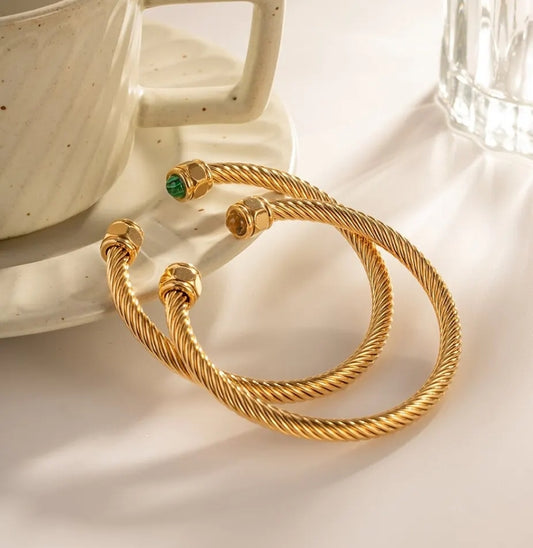 18 k Gold Plated Twisted wire Bracelet