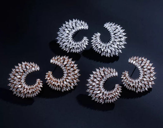 Hoop Earrings in Silver and Rose Gold Tones