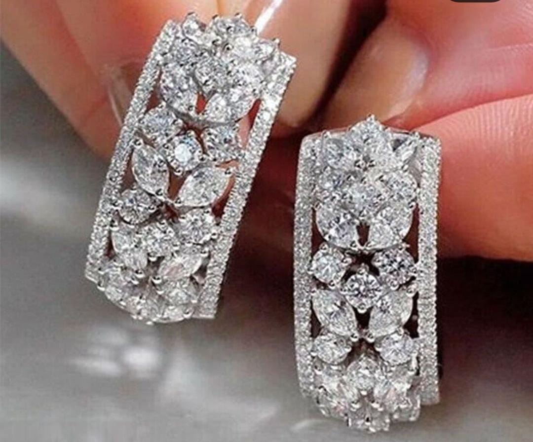 Everyday Wear Leaf Cut Zirconia Earrings