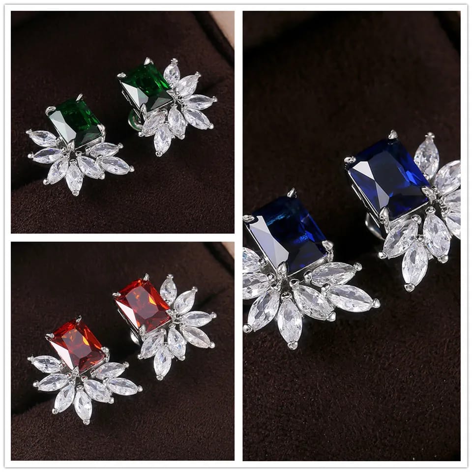 Crystal Lotus in Sapphire, Ruby & Emerald