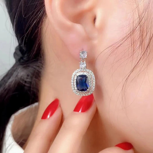 Trendy blue Cubic Zirconia Earrings