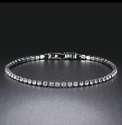 18K White Gold Plated Tennis Bracelet