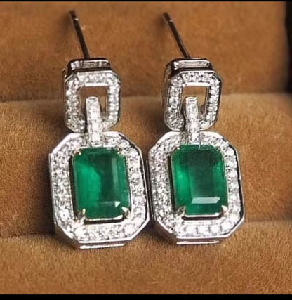 Green Dangle Earrings