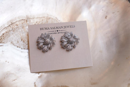 Platinum  Plated Zirconia Earrings