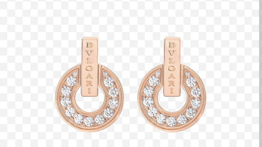 18K Rose Gold White Zirconia Earrings