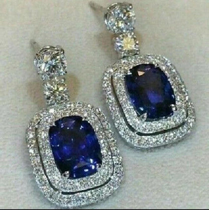 Trendy blue Cubic Zirconia Earrings